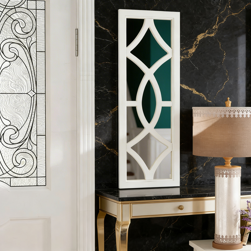 Traditional Design White Framed Finish Mirror