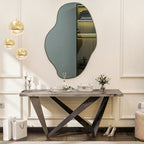 Modern Artistic Irregular Bathroom Wall Mounted with Black Wooden Finish