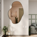Modern Artistic Irregular Bathroom Wall Mounted with Black Wooden Finish