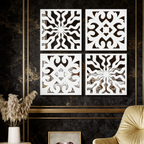Intricate Pattern Tiles Mirror Wall Art Set of Four