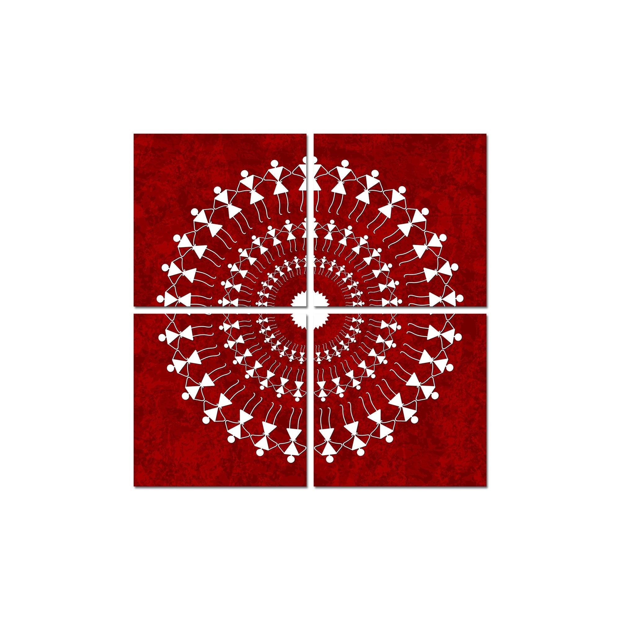 Warli Art Painting Wall Hanging, Set of 4