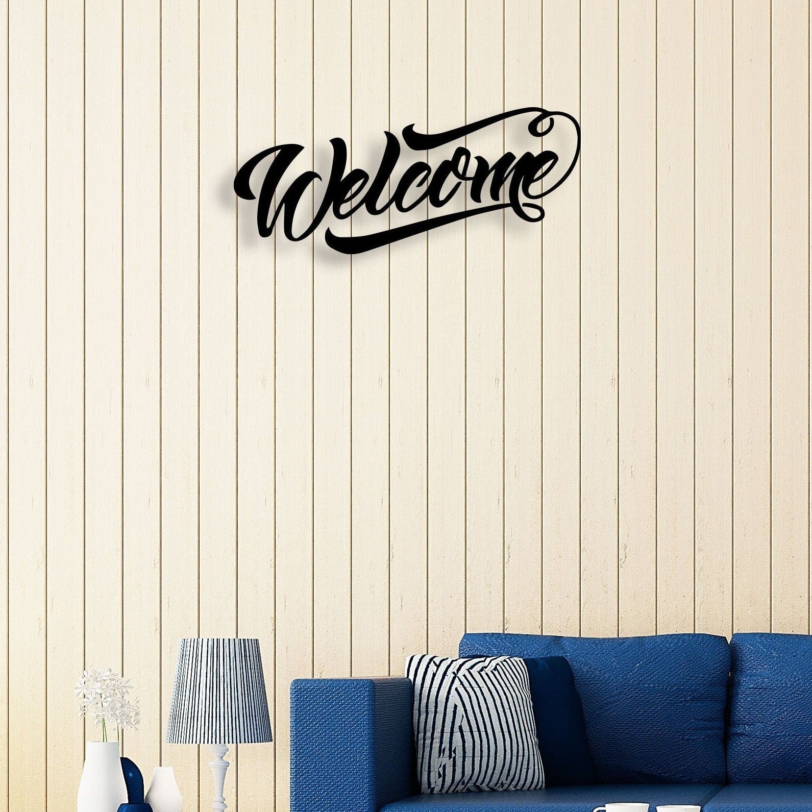 Welcome Metal Wall Art – Elegant Entryway Decor by Decor Smart