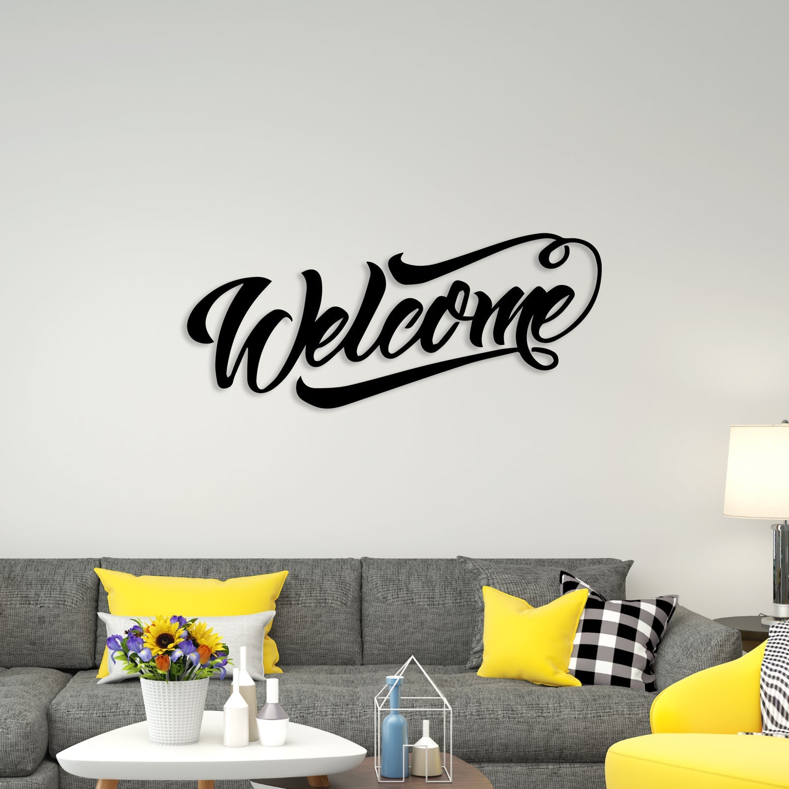 Welcome Metal Wall Art – Elegant Entryway Decor by Decor Smart