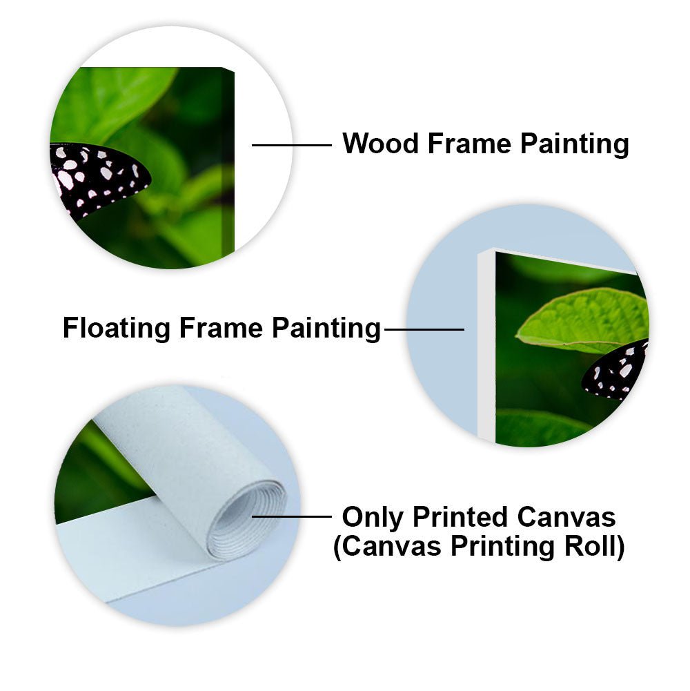 A Beautiful Butterfly on Leaf Premium Canvas Wall Painting - Decor Smart