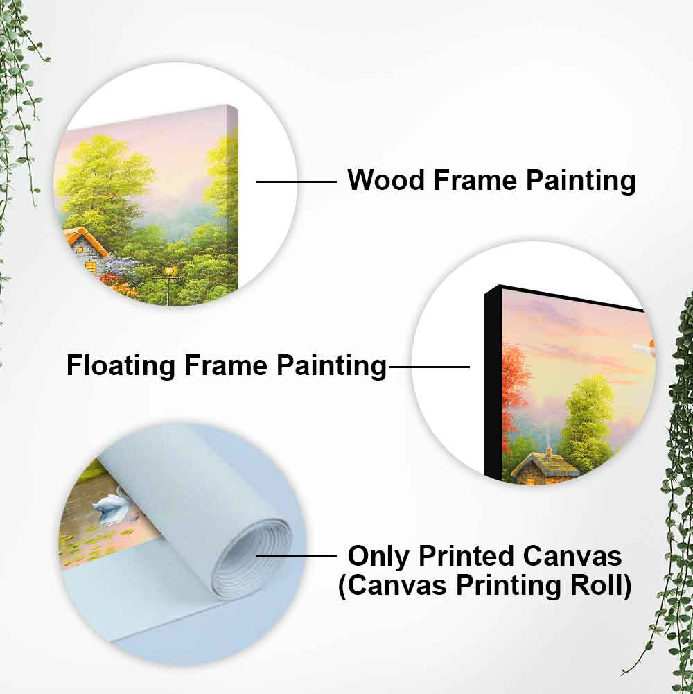 A Beautiful Scenery of Old Houses Canvas Wall Painting - Decor Smart