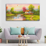 A Beautiful Scenery of Old Houses Canvas Wall Painting - Decor Smart