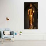 A Golden Statue of Buddha Canvas Wall Painting - Decor Smart