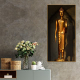 A Golden Statue of Buddha Canvas Wall Painting - Decor Smart