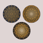 Painting of Mandala Pattern 3 Pieces Wall Hanging