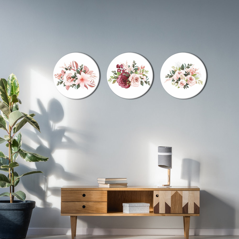 Painting of Roses 3 Pieces Wall Hanging