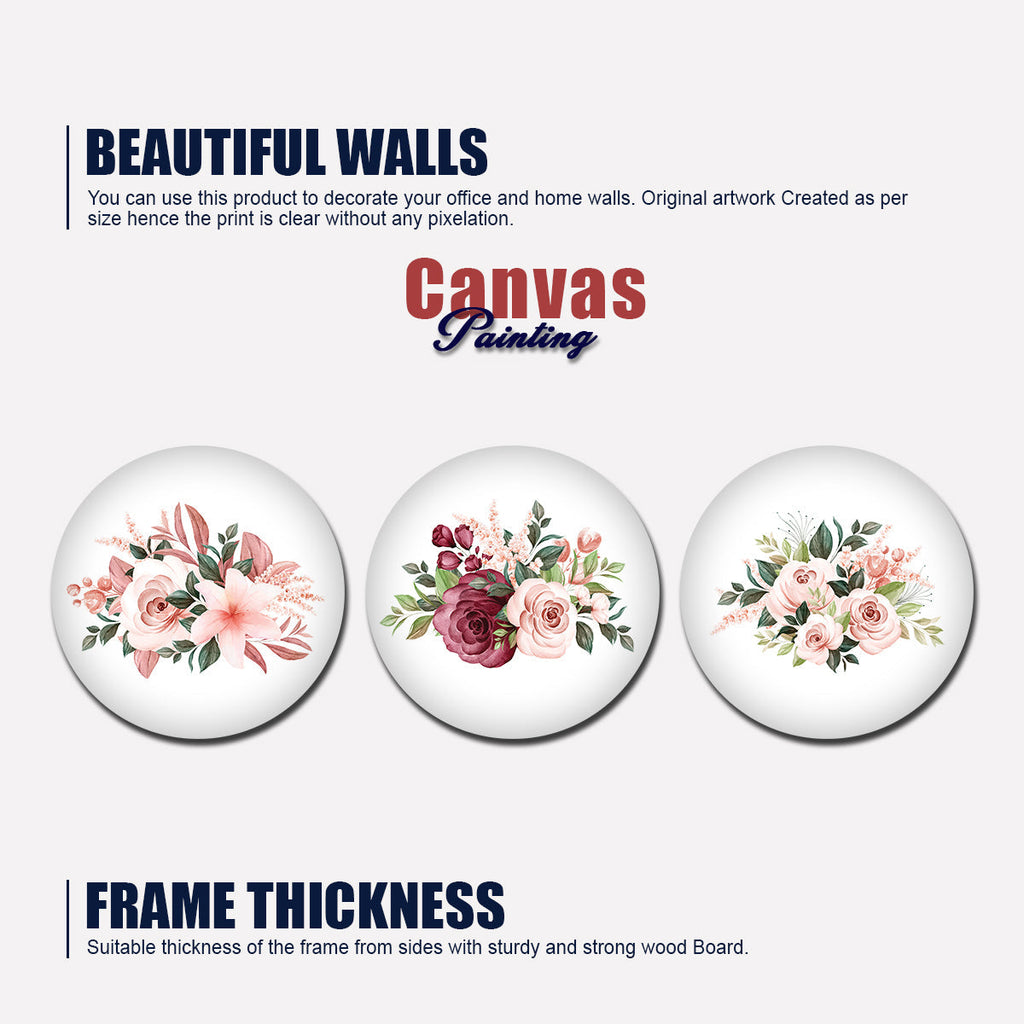 Painting of Roses 3 Pieces Wall Hanging