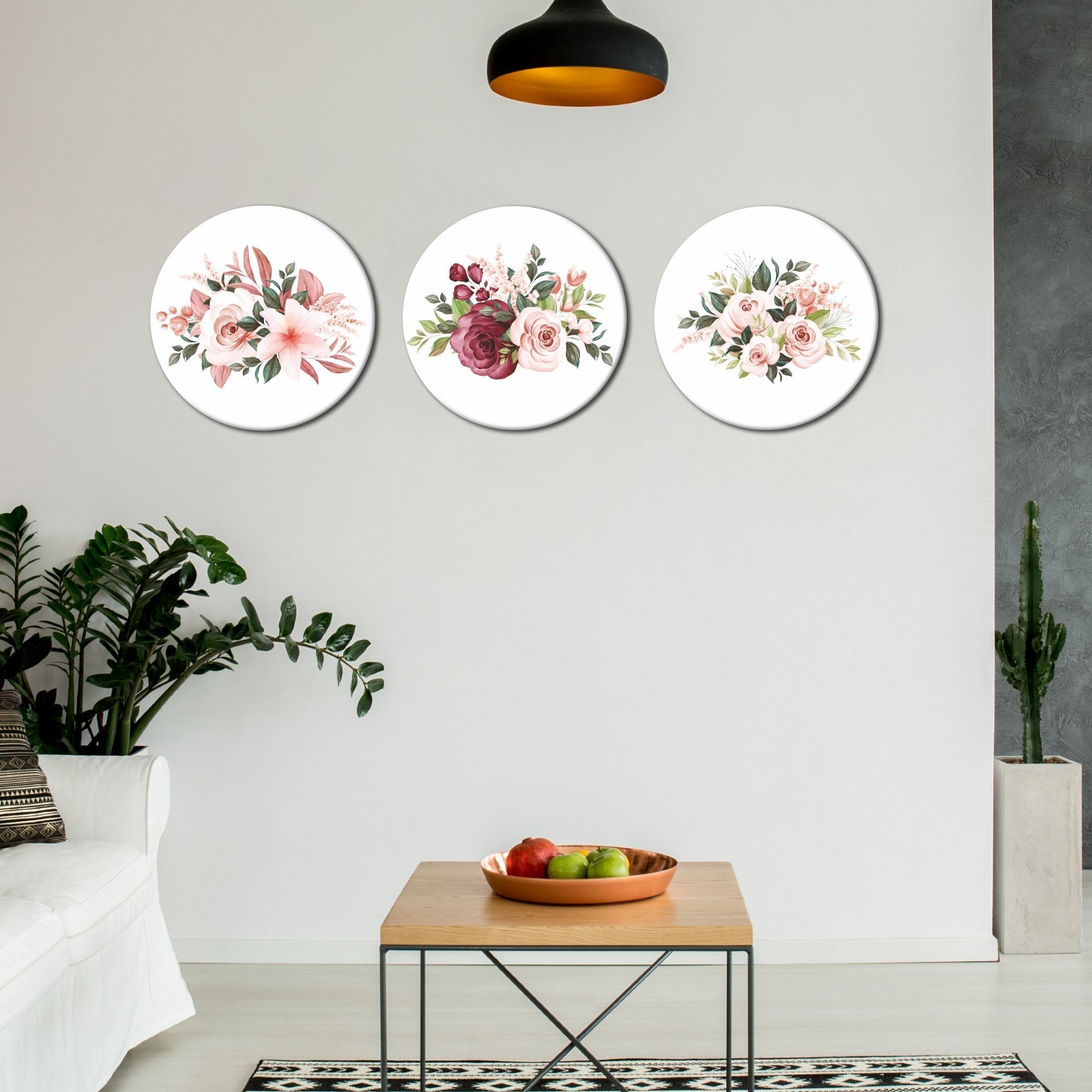 Painting of Roses 3 Pieces Wall Hanging