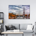 A View of Eiffel Tower and Seine River Bedroom Wall Painting