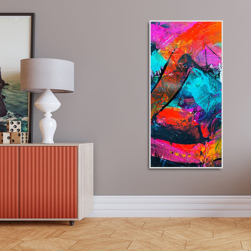 Abstract Acrylic Colorful Beautiful Textured Design Premium Canvas Wall Painting - Decor Smart