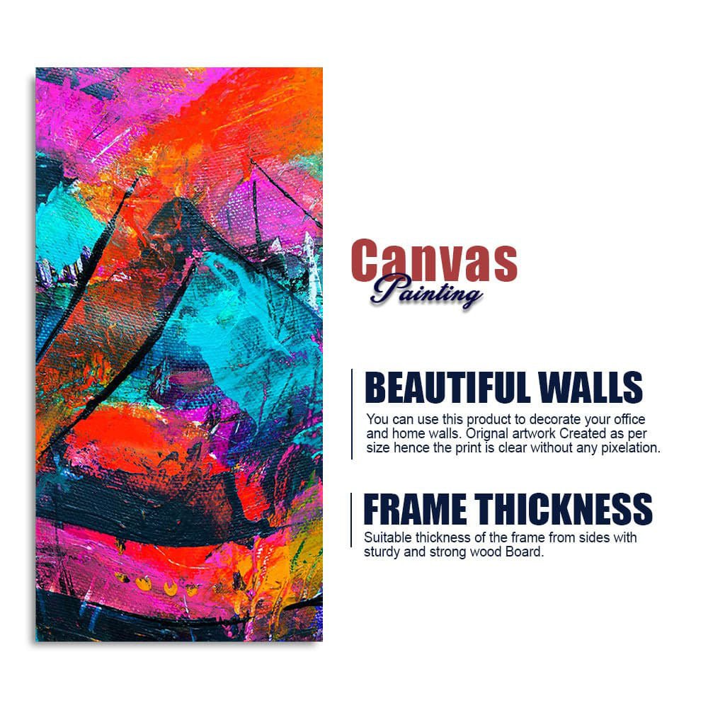 Abstract Acrylic Colorful Beautiful Textured Design Premium Canvas Wall Painting - Decor Smart