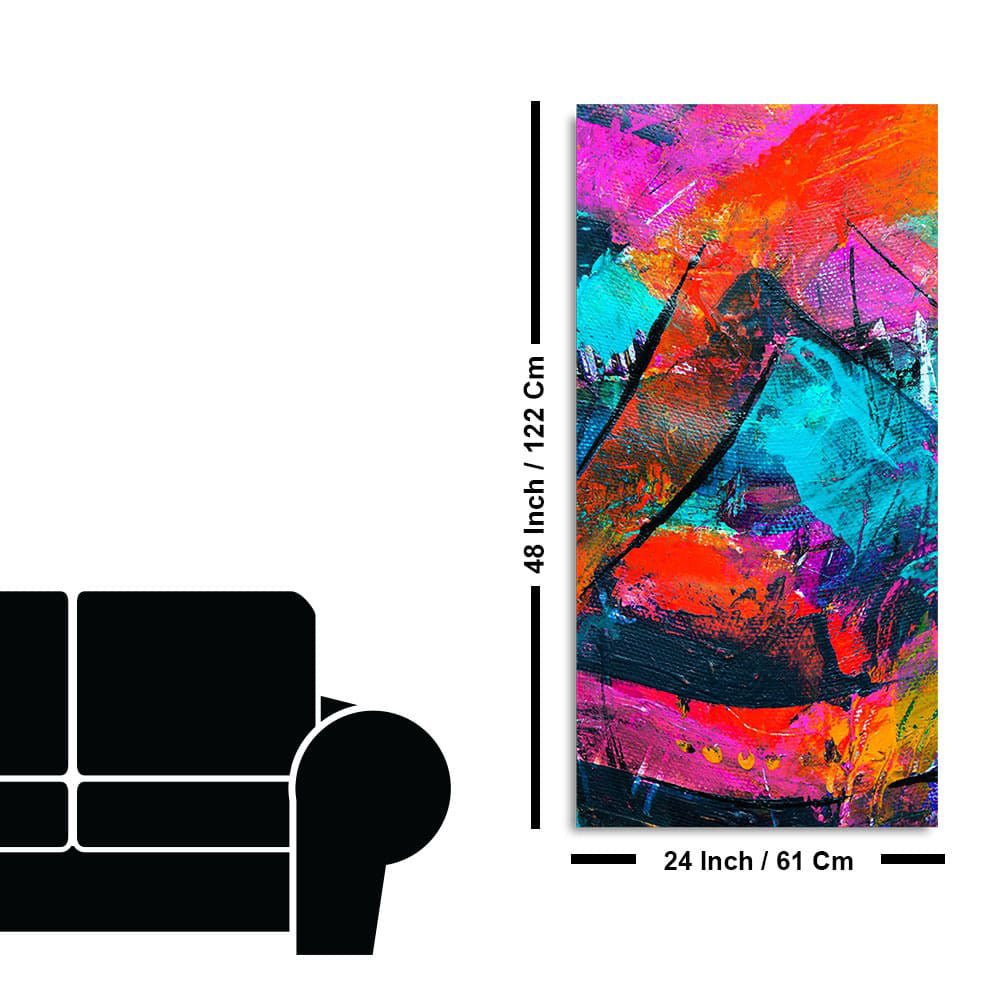 Abstract Acrylic Colorful Beautiful Textured Design Premium Canvas Wall Painting - Decor Smart
