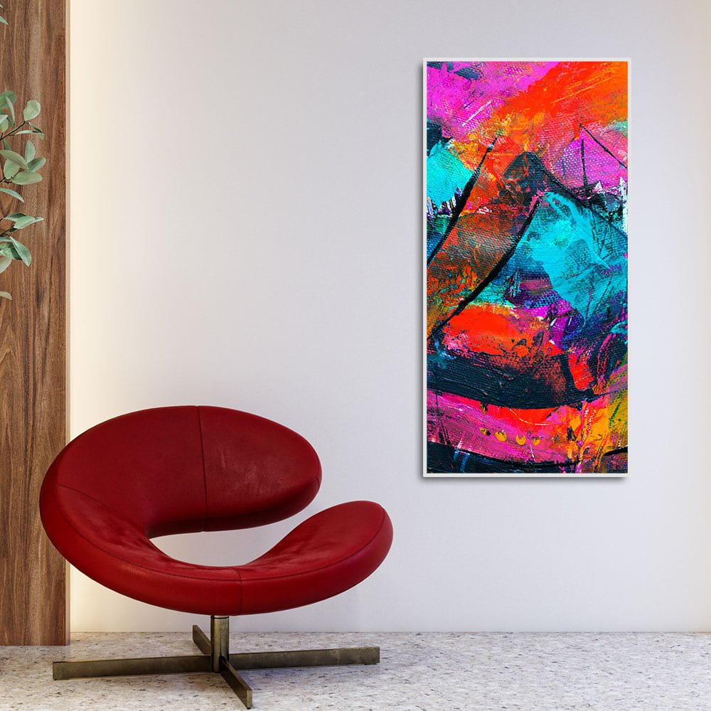 Abstract Acrylic Colorful Beautiful Textured Design Premium Canvas Wall Painting - Decor Smart