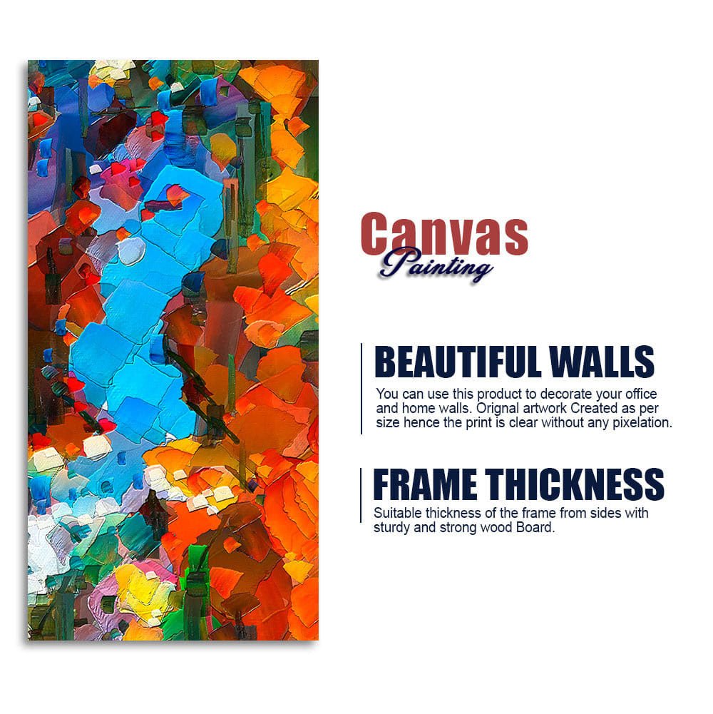 Abstract Acrylic Colorful Textured Canvas Wall Painting - Decor Smart