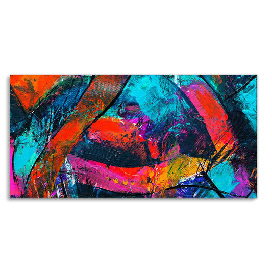 Abstract Acrylic Colorful Textured Design Premium Canvas Wall Painting - Decor Smart