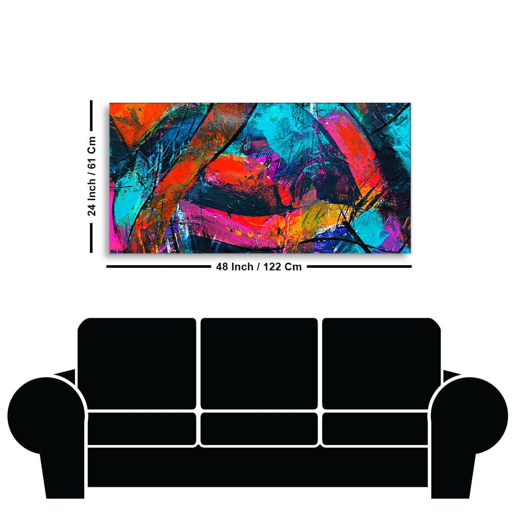Abstract Acrylic Colorful Textured Design Premium Canvas Wall Painting - Decor Smart