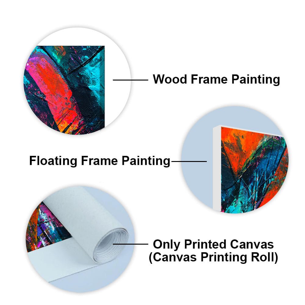 Abstract Acrylic Colorful Textured Design Premium Canvas Wall Painting - Decor Smart
