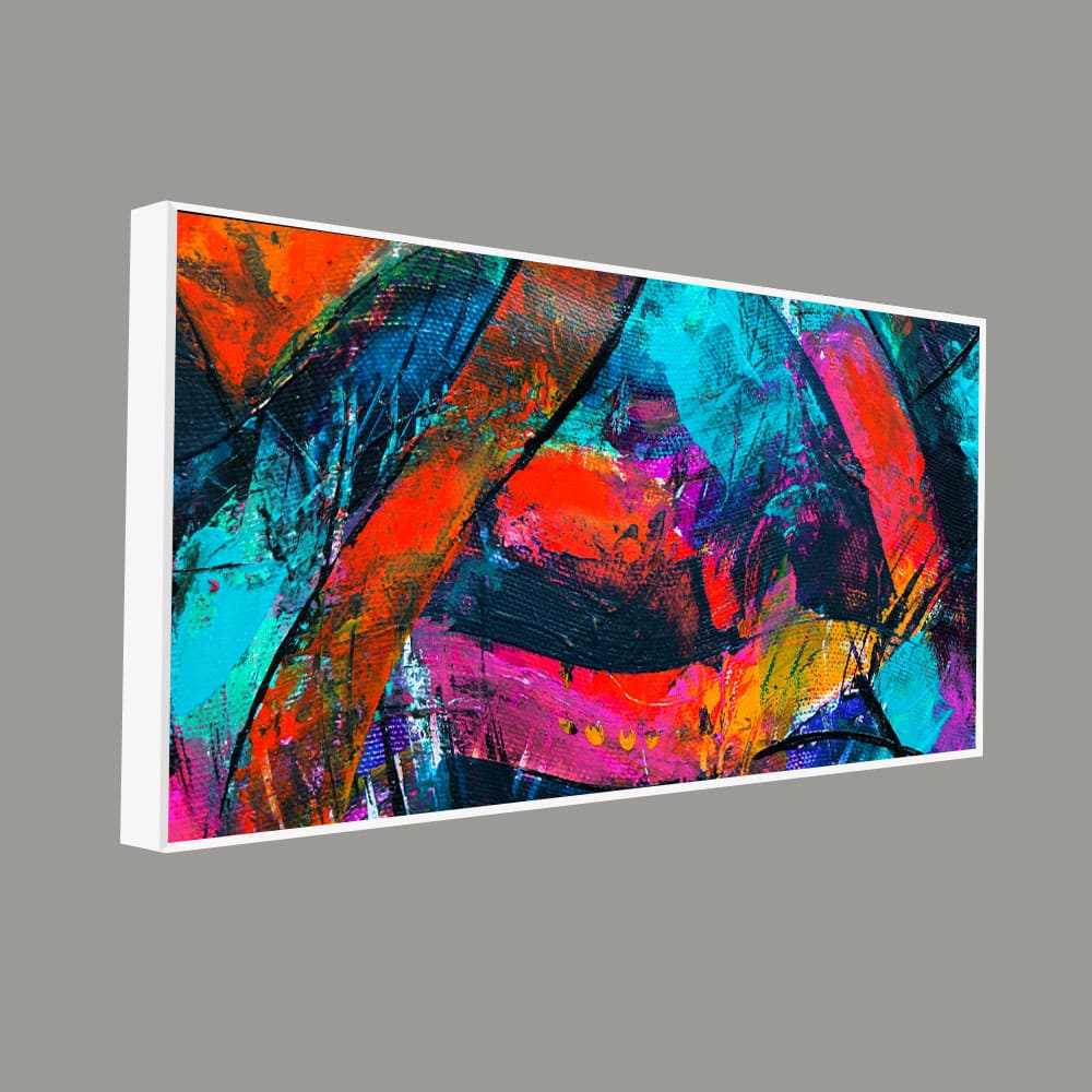 Abstract Acrylic Colorful Textured Design Premium Canvas Wall Painting - Decor Smart