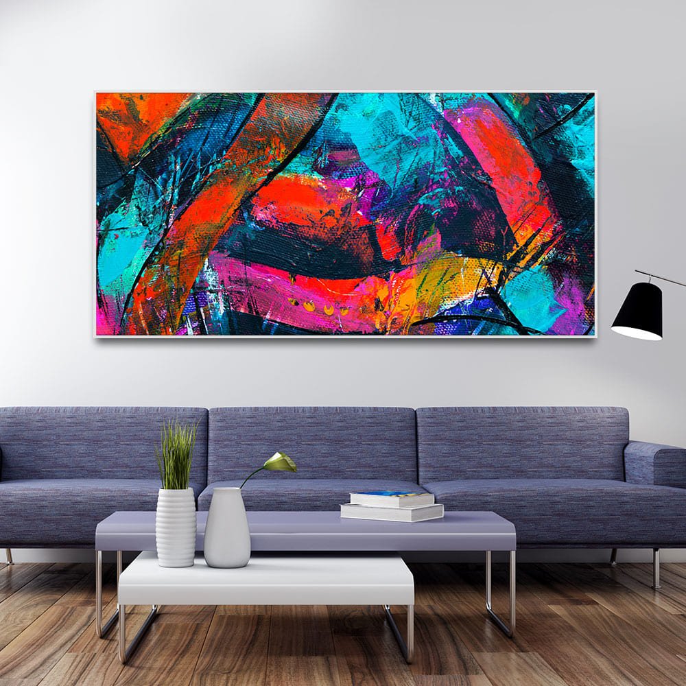 Abstract Acrylic Colorful Textured Design Premium Canvas Wall Painting - Decor Smart