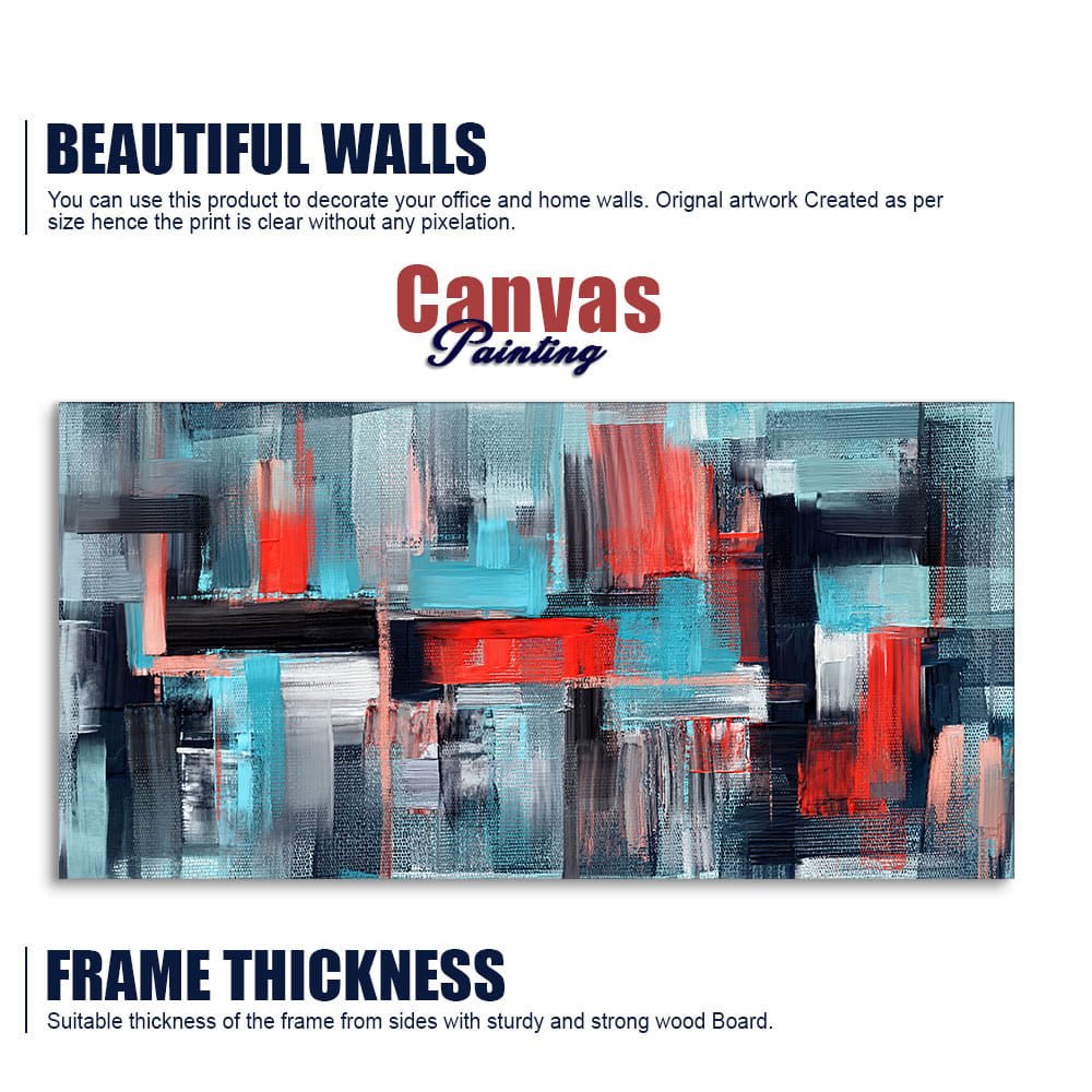 Abstract Art Colorful Strokes Canvas Wall Painting - Decor Smart