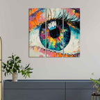 Abstract Art Eye Wall Painting Set of 3 Pieces