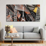 Abstract Art Famous Architectures Canvas Wall Painting - Decor Smart