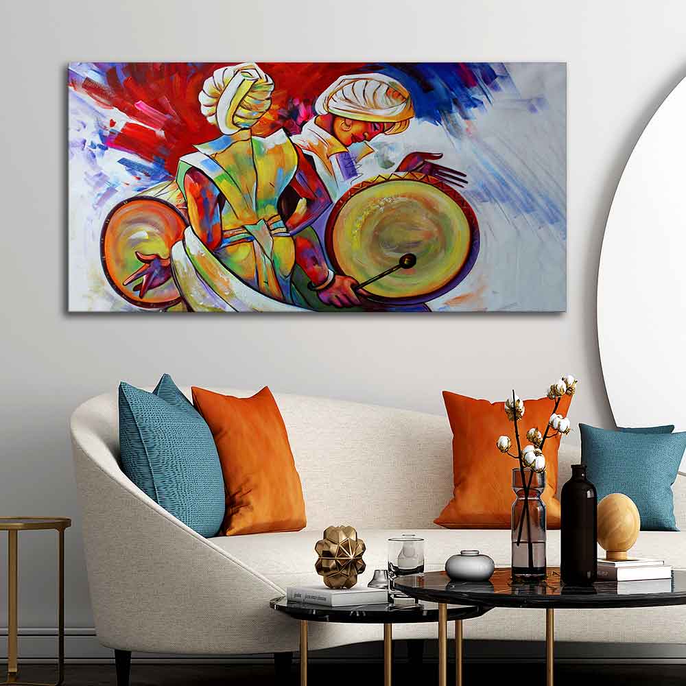 Abstract Art Folk Dance Wall Painting - Decor Smart