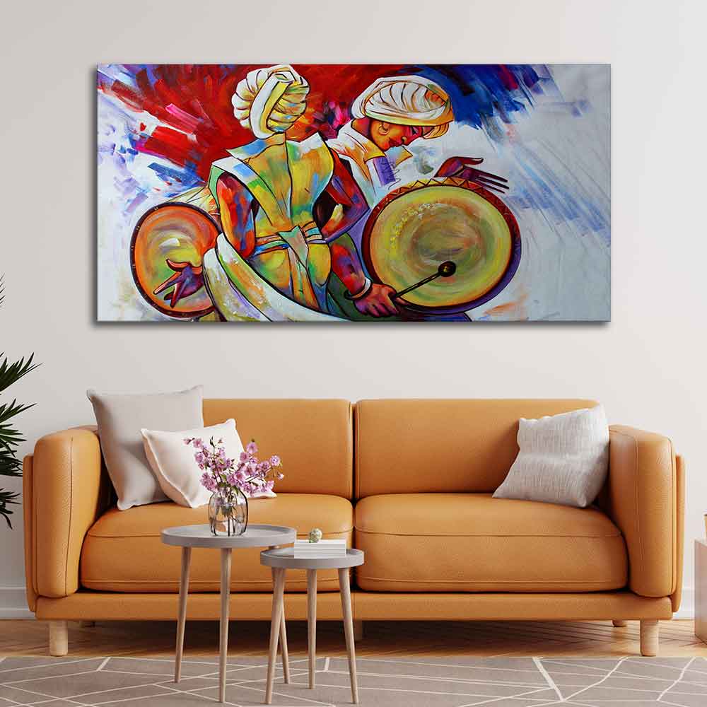 Abstract Art Folk Dance Wall Painting - Decor Smart