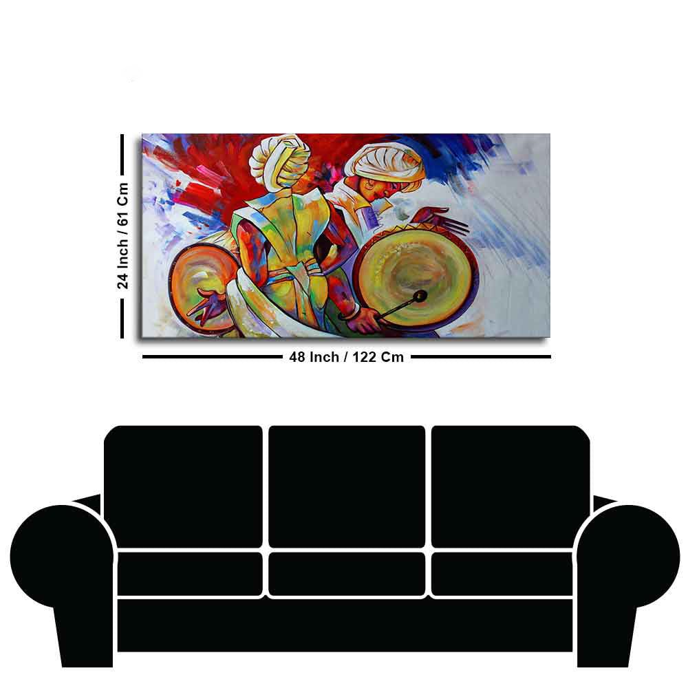 Abstract Art Folk Dance Wall Painting - Decor Smart
