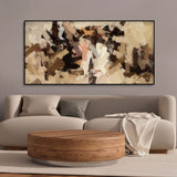 Abstract Art in Beige and Brown color Strokes Canvas Wall Painting - Decor Smart