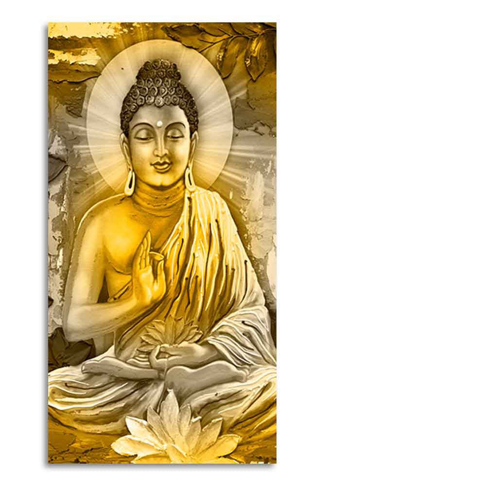 Abstract Art Lord Buddha Canvas Wall Painting - Decor Smart