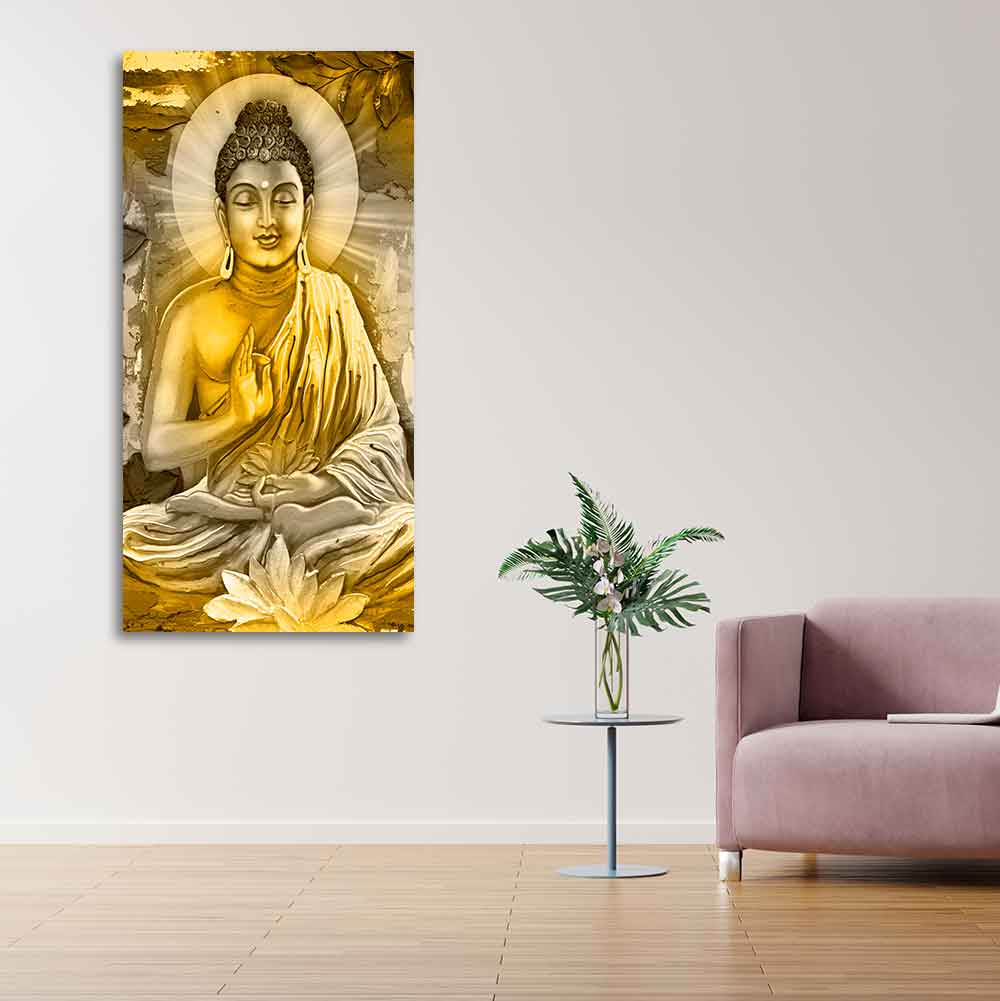 Abstract Art Lord Buddha Canvas Wall Painting - Decor Smart