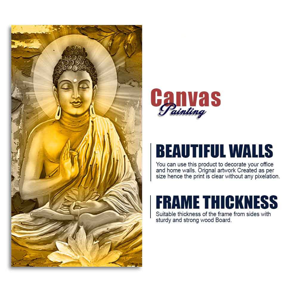 Abstract Art Lord Buddha Canvas Wall Painting - Decor Smart