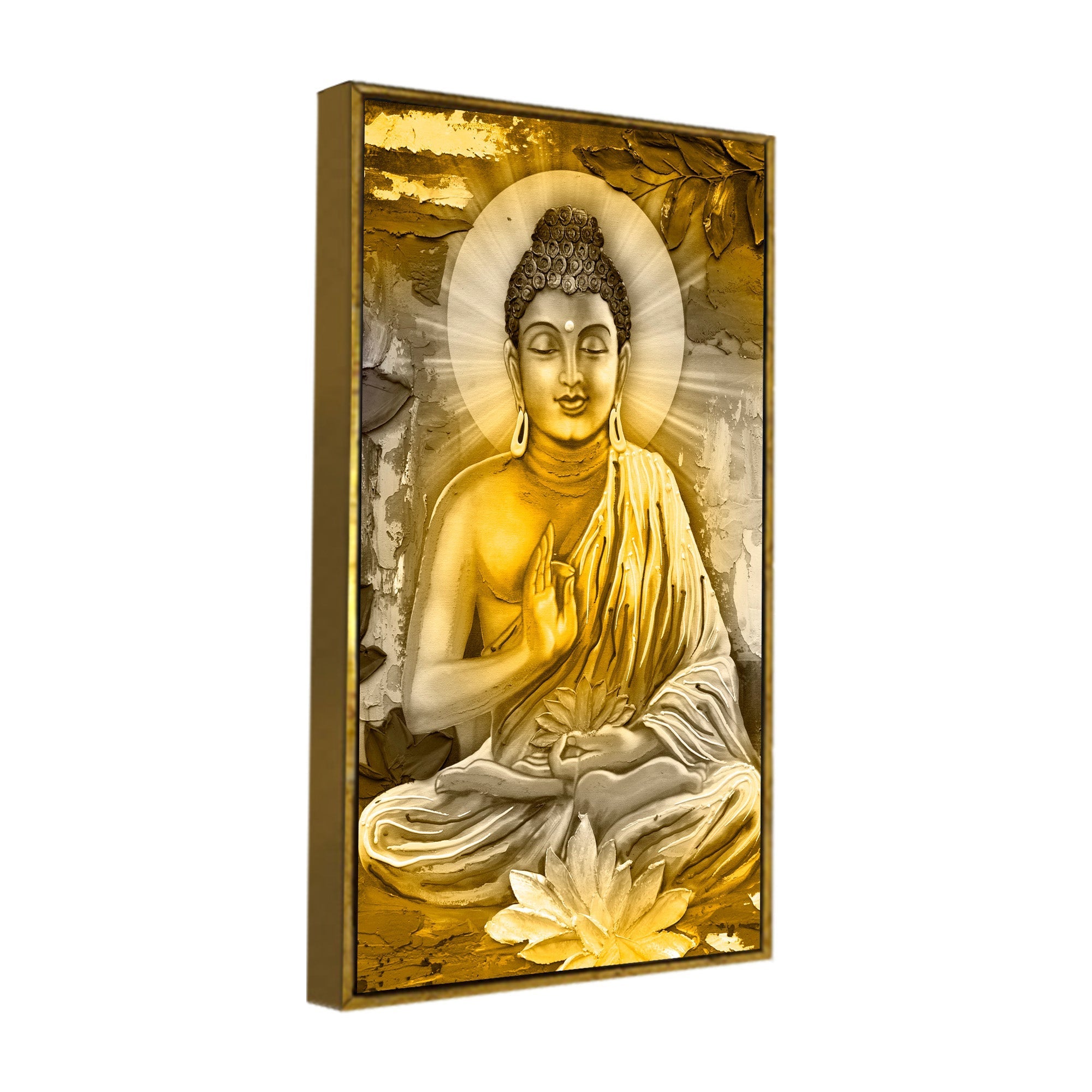 Abstract Art Lord Buddha Canvas Wall Painting - Decor Smart
