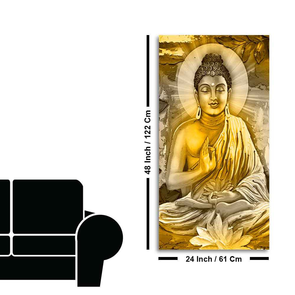 Abstract Art Lord Buddha Canvas Wall Painting - Decor Smart