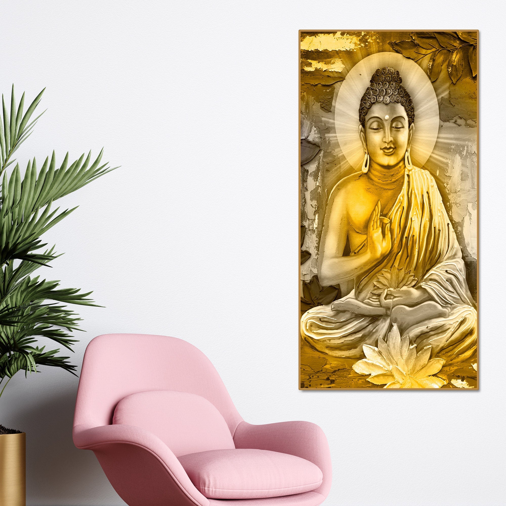 Abstract Art Lord Buddha Canvas Wall Painting - Decor Smart