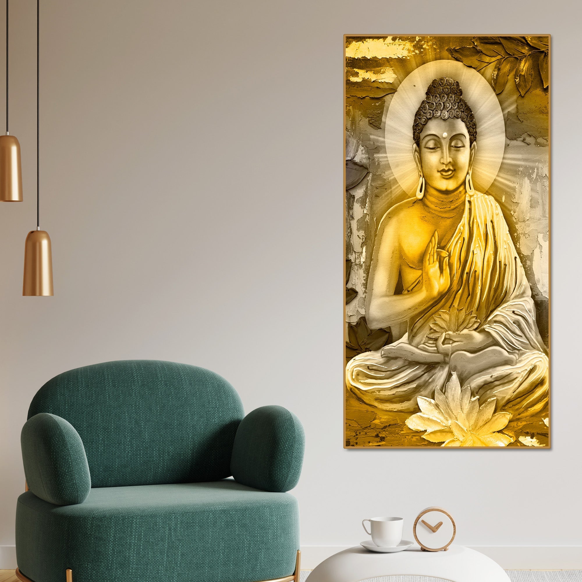 Abstract Art Lord Buddha Canvas Wall Painting - Decor Smart