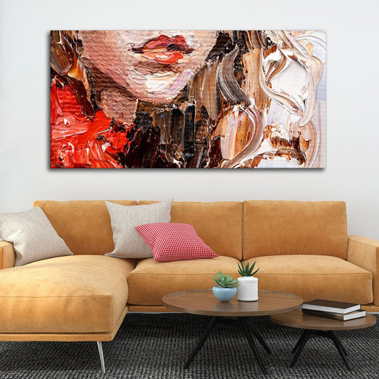 Abstract art of Beautiful Girl Face Canvas Wall Painting - Decor Smart