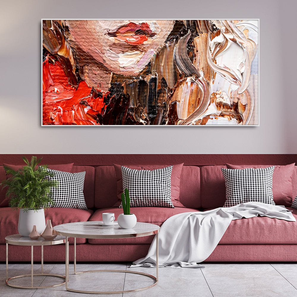 Abstract art of Beautiful Girl Face Canvas Wall Painting - Decor Smart