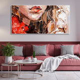 Abstract art of Beautiful Girl Face Canvas Wall Painting - Decor Smart