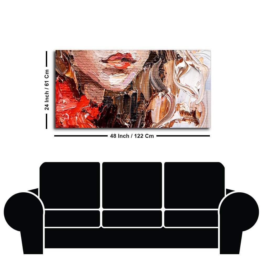 Abstract art of Beautiful Girl Face Canvas Wall Painting - Decor Smart