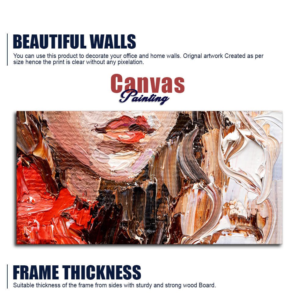 Abstract art of Beautiful Girl Face Canvas Wall Painting - Decor Smart