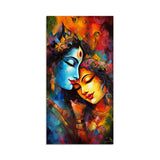 Abstract Art of Radha Krishna Canvas Wall Painting - Decor Smart