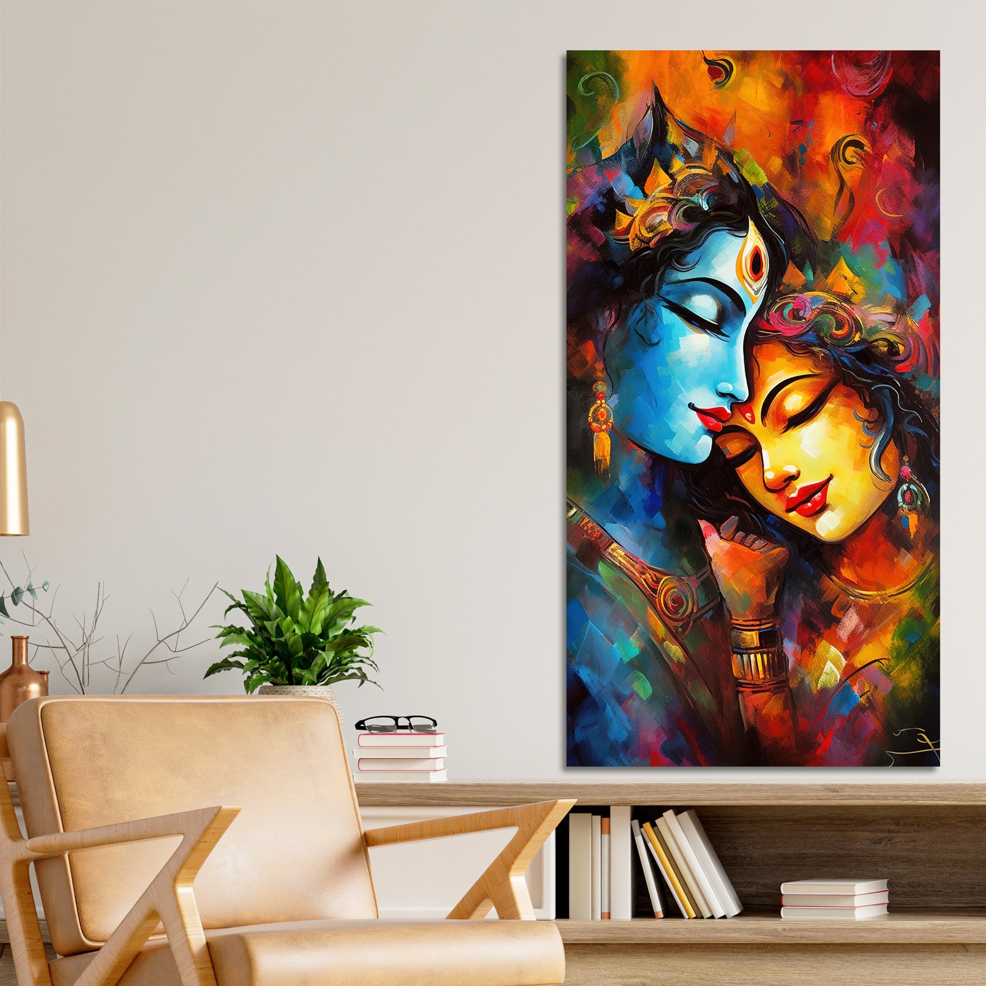 Abstract Art of Radha Krishna Canvas Wall Painting