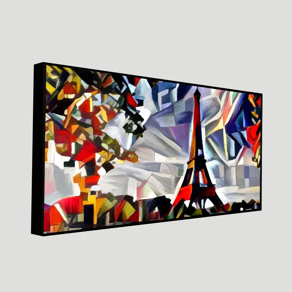 Abstract Art Premium Canvas Painting of Eiffel Tower in Paris - Decor Smart