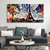 Abstract Art Premium Canvas Painting of Eiffel Tower in Paris - Decor Smart